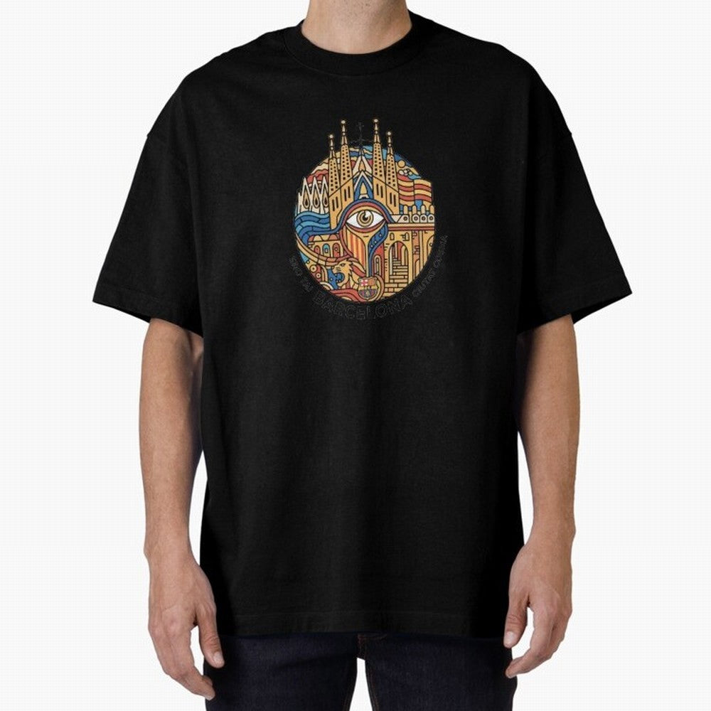 BARCELONA Oversized T-Shirt Feel International Energy from Match Day Hype around FIFA World Cup 2026 Group Stage, CR7 and Messi, Netherlands, Supporter Pride, Iconic Celebrations, Legendary Names and Global Match Day Energy; Made for Die Hard
