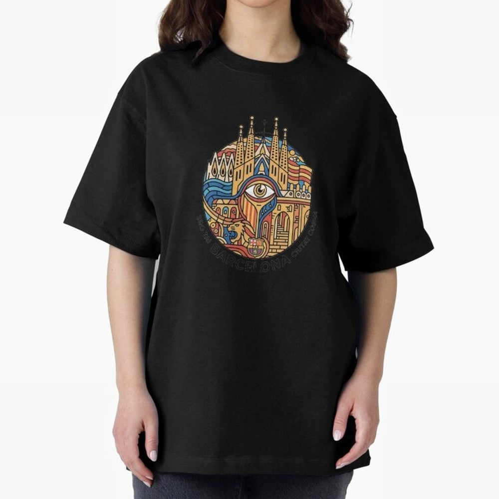 BARCELONA Oversized T-Shirt Feel International Energy from Match Day Hype around FIFA World Cup 2026 Group Stage, CR7 and Messi, Netherlands, Supporter Pride, Iconic Celebrations, Legendary Names and Global Match Day Energy; Made for Die Hard