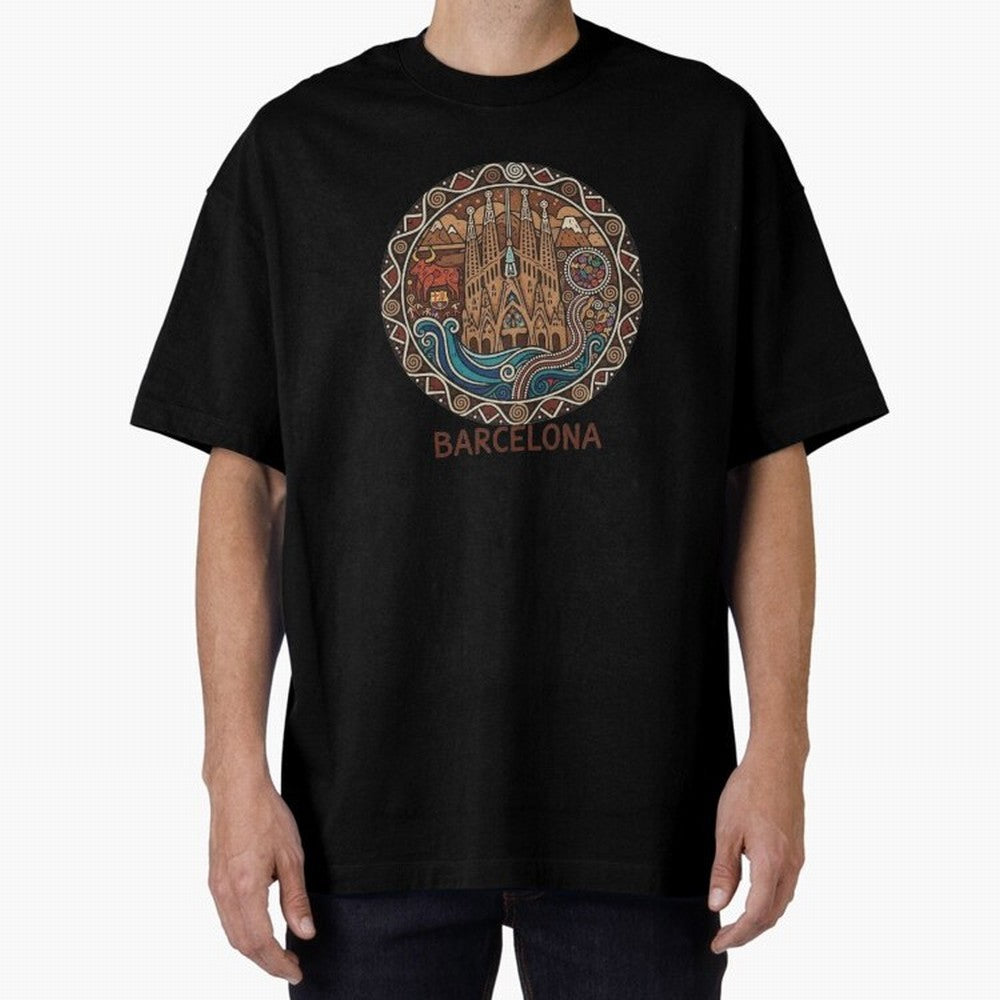 BARCELONA Oversized T-Shirt Celebrate the Stars of FIFA World Cup 2026 Group Stage Highlighting Messi, Neymar and Mbappe, Brazil, Portugal and Argentina Energy, Sports Nostalgia, International Competition, Famous Players and Unforgettable