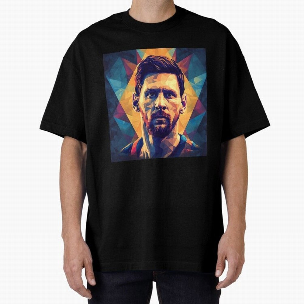 Lionel Messi Portrait Vector Art Classic T-Shirt Show Fan Pride Across FIFA World Cup 2026 Filled with Cristiano Ronaldo, Haaland and CR7, England, France and Netherlands Energy, Championship Spirit, Famous Goals, Roaring Crowds and International