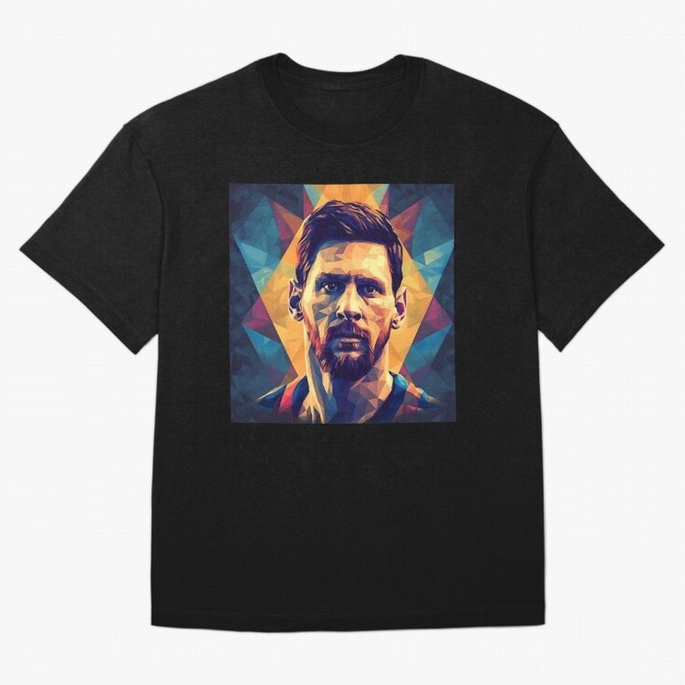 Lionel Messi Portrait Vector Art Classic T-Shirt Show Fan Pride Across FIFA World Cup 2026 Filled with Cristiano Ronaldo, Haaland and CR7, England, France and Netherlands Energy, Championship Spirit, Famous Goals, Roaring Crowds and International