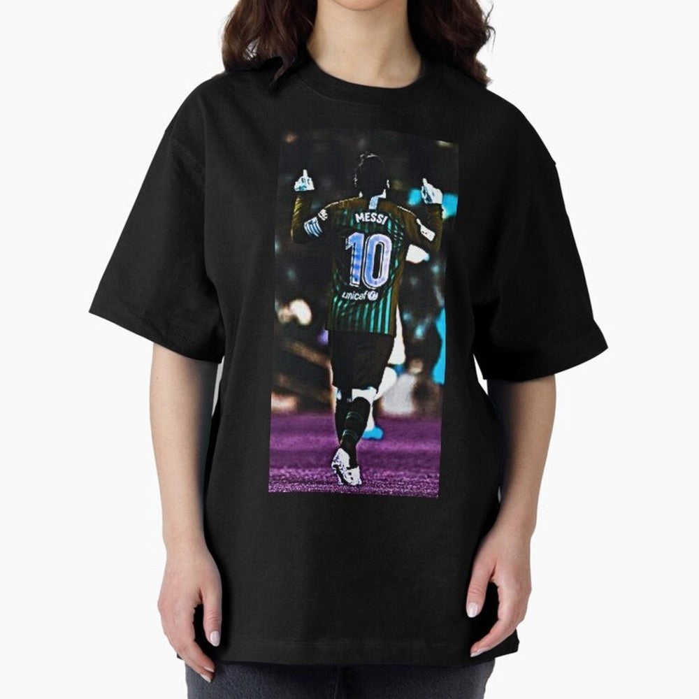 Lionel Messi Oversized T-Shirt Embrace Global Football Passion for FIFA World Cup 2026, Built around Messi, Neymar and Mbappe, Argentina, France and Brazil, Stadium Memories, Football Loyalty, International Chants and Championship Tradition; Built