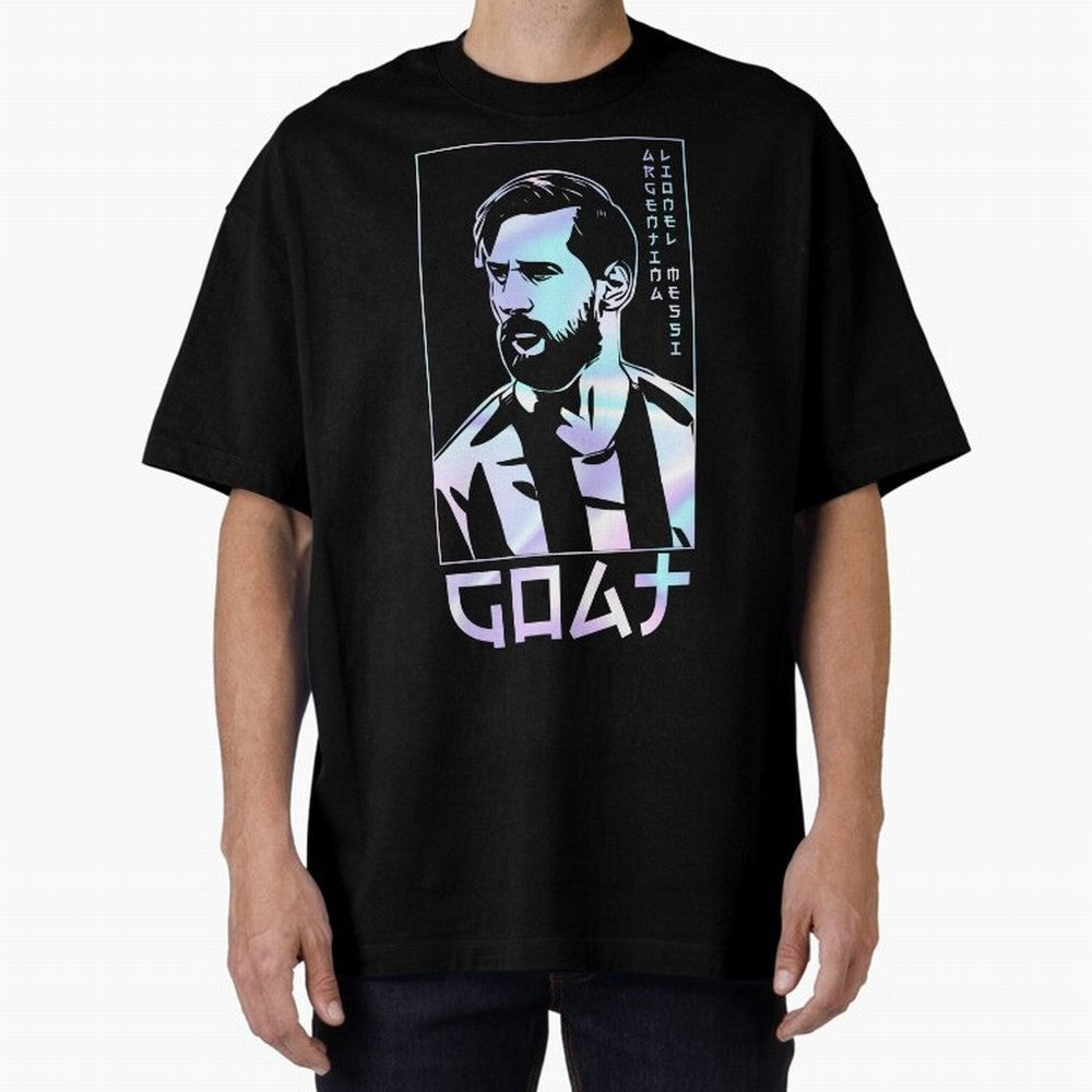 Lionel Messi Holographic Style Portrait art illustration Classic T-Shirt Celebrate the Stars of the FIFA World Cup 2026 Group Stage Journey through Neymar, Haaland and Cristiano Ronaldo Highlights, Spain and Netherlands Pride, Stadium Chants,