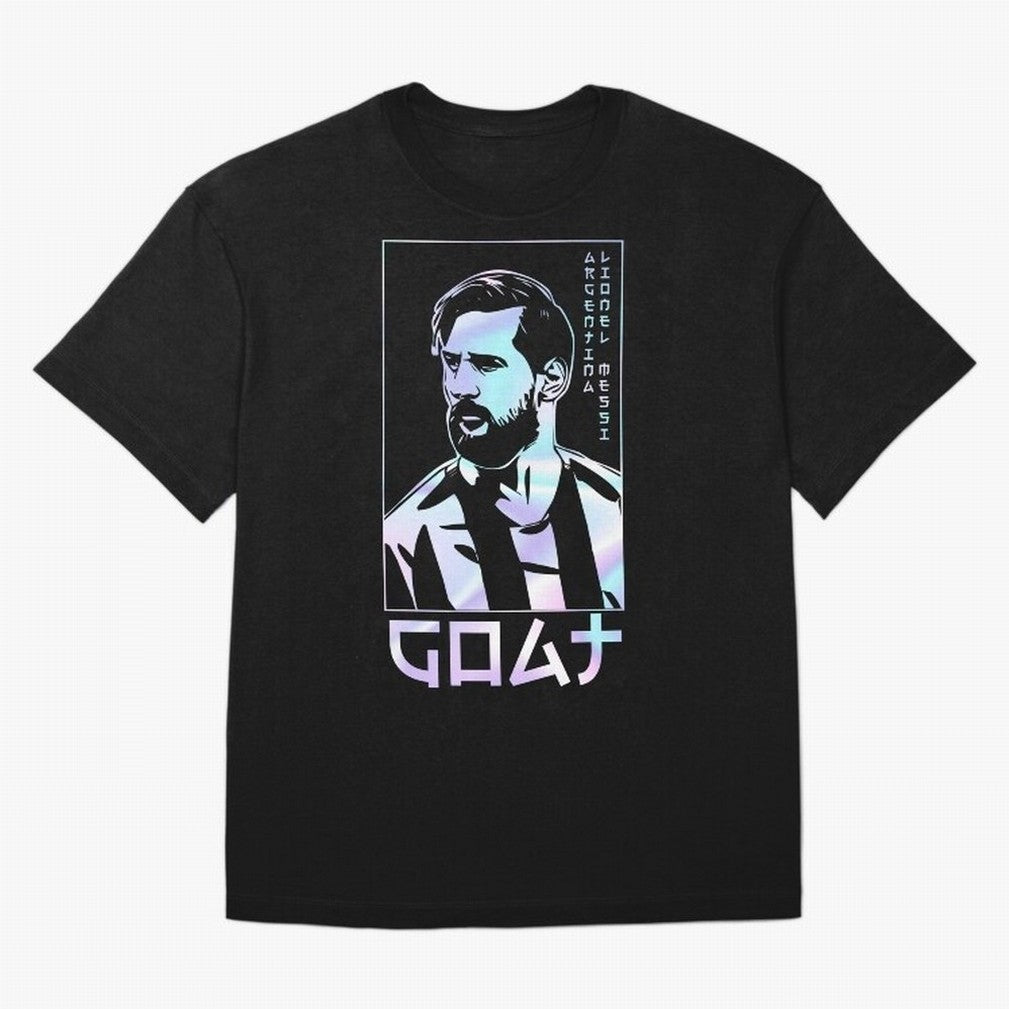 Lionel Messi Holographic Style Portrait art illustration Classic T-Shirt Celebrate the Stars of the FIFA World Cup 2026 Group Stage Journey through Neymar, Haaland and Cristiano Ronaldo Highlights, Spain and Netherlands Pride, Stadium Chants,