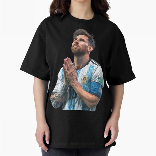 Argentina Messi Football Oversized T-Shirt Celebrate the Magic of Match Day Hype around FIFA World Cup 2026, Messi, France, Worldwide Fan Energy, Dramatic Goals, Stadium Lights and Championship Celebrations; Great for Supporters Who Love Legendary