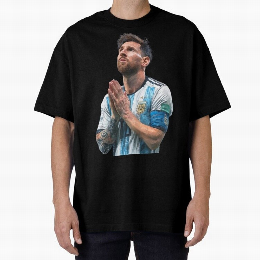 Argentina Messi Football Oversized T-Shirt Celebrate the Magic of Match Day Hype around FIFA World Cup 2026, Messi, France, Worldwide Fan Energy, Dramatic Goals, Stadium Lights and Championship Celebrations; Great for Supporters Who Love Legendary