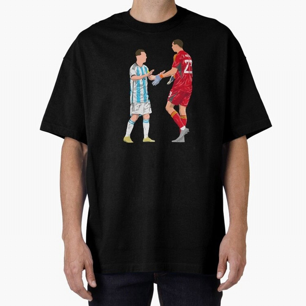 Messi and Martinez Celebrates World Cup 2022 Oversized T-Shirt Capture Stadium Memories from the FIFA World Cup 2026 Group Stage Journey through Mbappe Highlights, Brazil, Portugal and Argentina Pride, Football Festival Excitement, Trophy