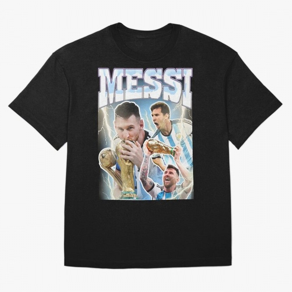 Messi Champion Vintage Retro Design Classic T-Shirt Carry Global Football Passion for FIFA World Cup 2026 USA Canada Mexico, Centered on CR7, Spain, Soccer Culture, Superstar Moments, National Team Dreams and Competitive Fire; Ideal for Fans Who