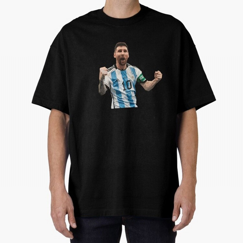 Messi World Champion #2 Oversized T-Shirt Celebrate Soccer Greatness during Global Football Passion for FIFA World Cup 2026 Group Stage, Centered on CR7, Argentina, Fan Favorite Moments, National Team Passion, Big Match Drama and Soccer History;