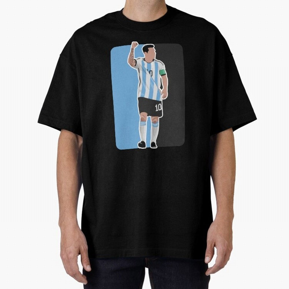 Messi World Cup 2022 Oversized T-Shirt Celebrate Golden Goal Energy in FIFA World Cup 2026 USA Canada Mexico Inspired by Mbappe, Netherlands Energy, Tournament Hype, Historic Matchups, Family Viewing Parties and Global Sports Pride; Perfect for