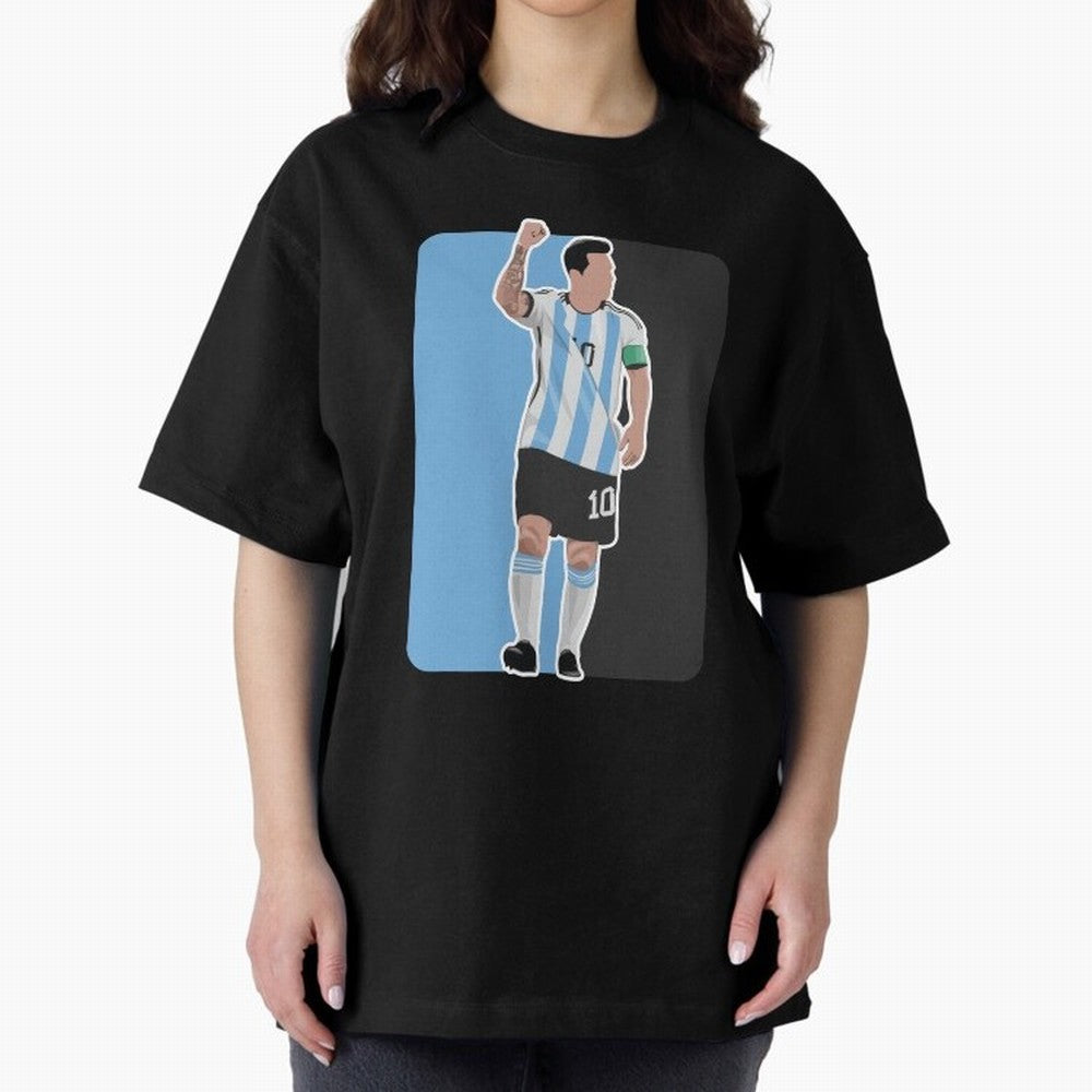 Messi World Cup 2022 Oversized T-Shirt Celebrate Golden Goal Energy in FIFA World Cup 2026 USA Canada Mexico Inspired by Mbappe, Netherlands Energy, Tournament Hype, Historic Matchups, Family Viewing Parties and Global Sports Pride; Perfect for