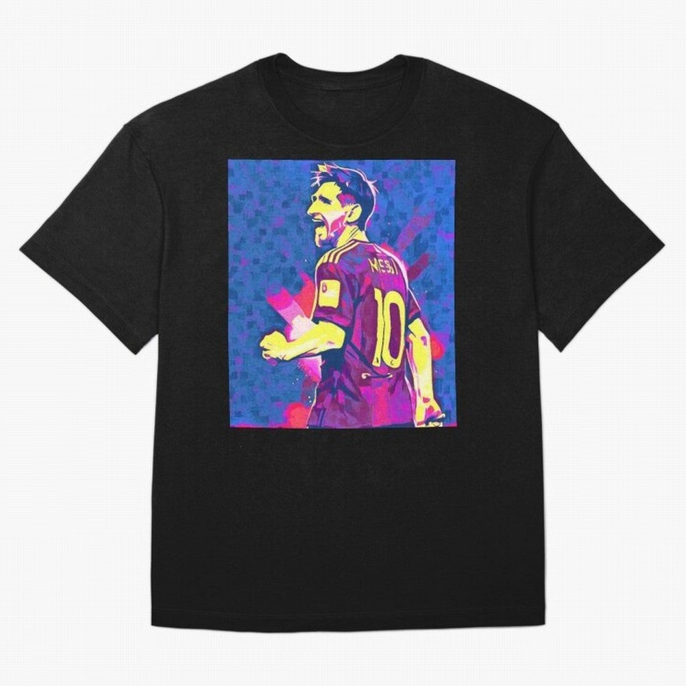 Lionel Messi art Oversized T-Shirt Celebrate Classic Football Spirit in Global Football Passion for FIFA World Cup 2026 Group Stage, Capturing Messi, CR7 and Mbappe, England, Football History, Final Match Energy, Crowd Noise and Once in a Lifetime
