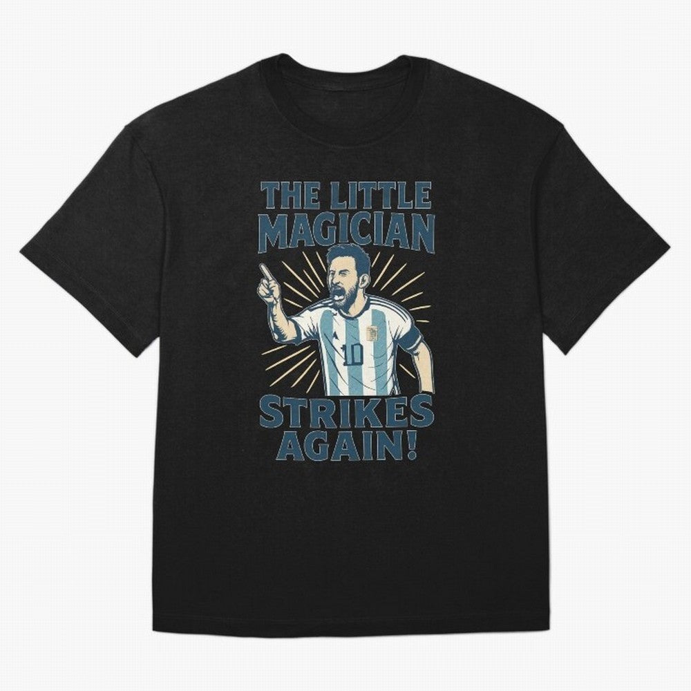 Messi - The Magician Oversized T-Shirt Remember Iconic Moments from FIFA World Cup 2026 Group Stage Driven by CR7 and Messi, France and Portugal Energy, Global Supporter Spirit, Legendary Goals, National Colors and Tournament Celebration; Ideal for
