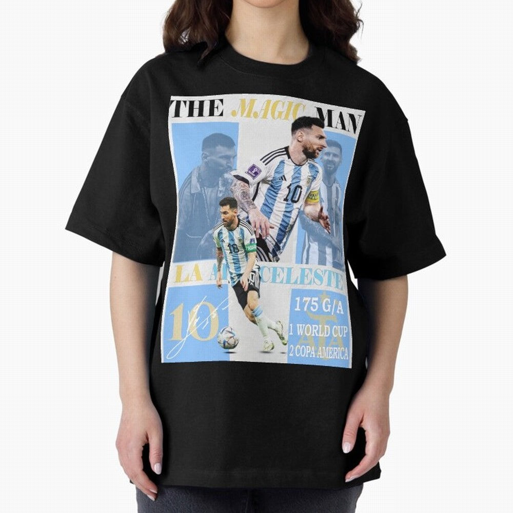 Lionel Messi Argentina World Cup 2022 Champion Victory Poster Oversized T-Shirt Bring Supporter Culture to FIFA World Cup 2026 USA Canada Mexico Spirit, Made for Netherlands, Messi, Stadium Chants, National Pride, Trophy Dreams and Unforgettable