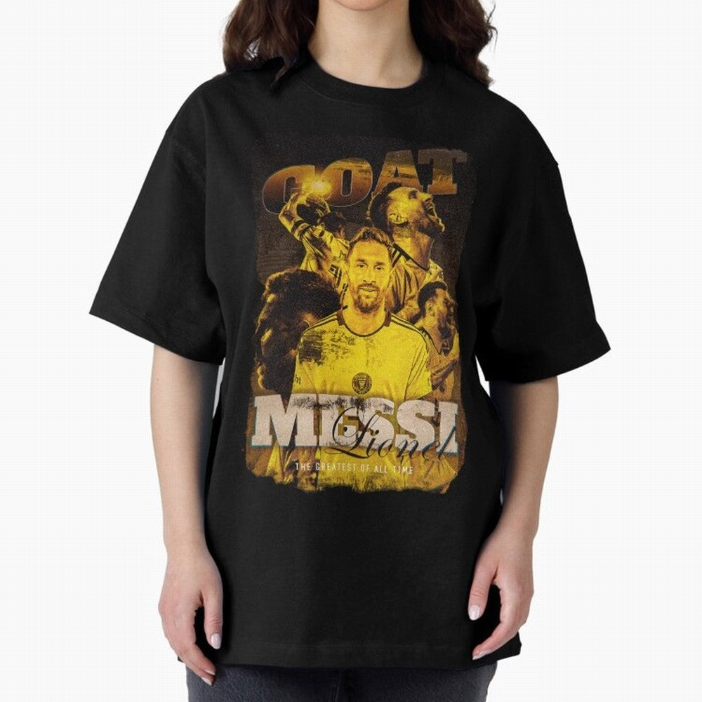 Messi The GOAT Oversized T-Shirt Support Your Favorite Stars during Match Day Hype around FIFA World Cup 2026 Group Stage, Messi, France and Portugal, Champion Mindset, Group Stage Buzz, Knockout Tension and Passionate Fan Culture; Ideal for Fans