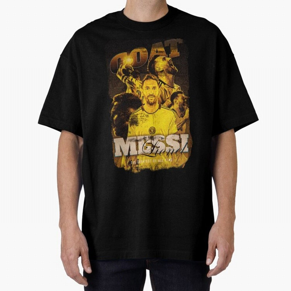Messi The GOAT Oversized T-Shirt Support Your Favorite Stars during Match Day Hype around FIFA World Cup 2026 Group Stage, Messi, France and Portugal, Champion Mindset, Group Stage Buzz, Knockout Tension and Passionate Fan Culture; Ideal for Fans