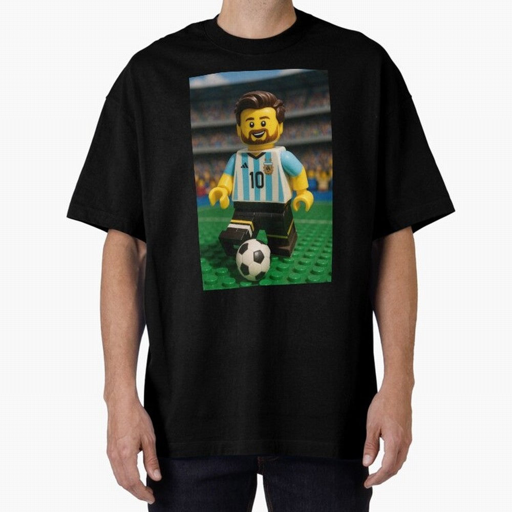 Block Leo Oversized T-Shirt Relive Legendary Nights from FIFA World Cup 2026 Featuring Haaland and Mbappe, Portugal Energy, Vintage Soccer Flavor, Modern Football Stars, National Flags and Final Night Emotion; Ideal for Fans Who Follow Messi,