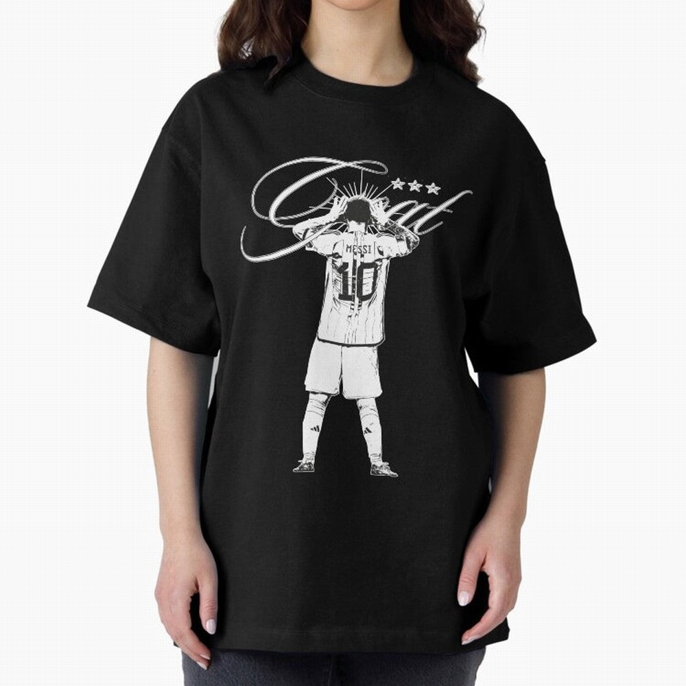 Messi Argentina, GOAT Oversized T-Shirt Celebrate Global Passion for the FIFA World Cup 2026 USA Canada Mexico Journey through Neymar Highlights, Spain and Netherlands Pride, Football Festival Excitement, Trophy Ambitions, Country Rivalries and