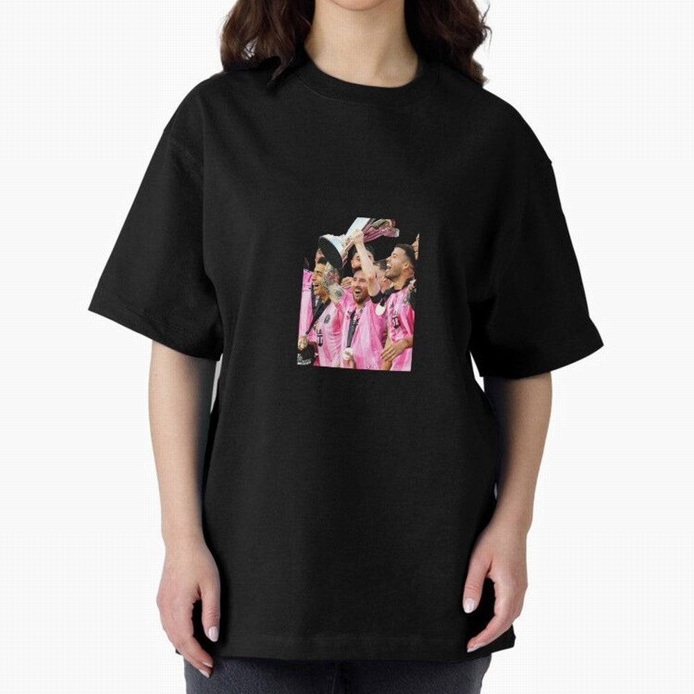 Inter Miami MLS Oversized T-Shirt Bring Home Global Football Passion for FIFA World Cup 2026, Connected to Haaland, Portugal, Spain and Germany, Retro Football Energy, Iconic Rivalries, Trophy Chase Drama and Stadium Atmosphere; Made for Collectors