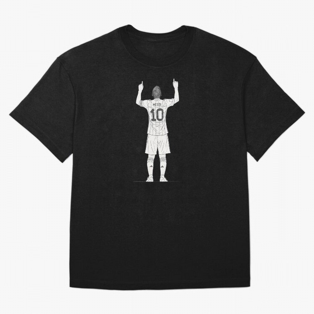 Lionel Messi minimalist sketch Oversized T-Shirt Keep Football History Alive during FIFA World Cup 2026 USA Canada Mexico Spirit, Made for Spain, Mbappe, Sports Nostalgia, International Competition, Famous Players and Unforgettable Victories; Ideal