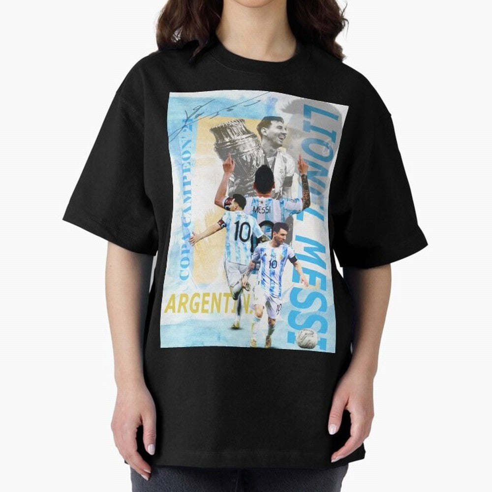 Lionel Messi Argentina Champion Poster Classic T-Shirt Keep the Match Day Mood of the FIFA World Cup 2026 Journey through Mbappe and Neymar Highlights, Spain Pride, Football History, Final Match Energy, Crowd Noise and Once in a Lifetime Moments;