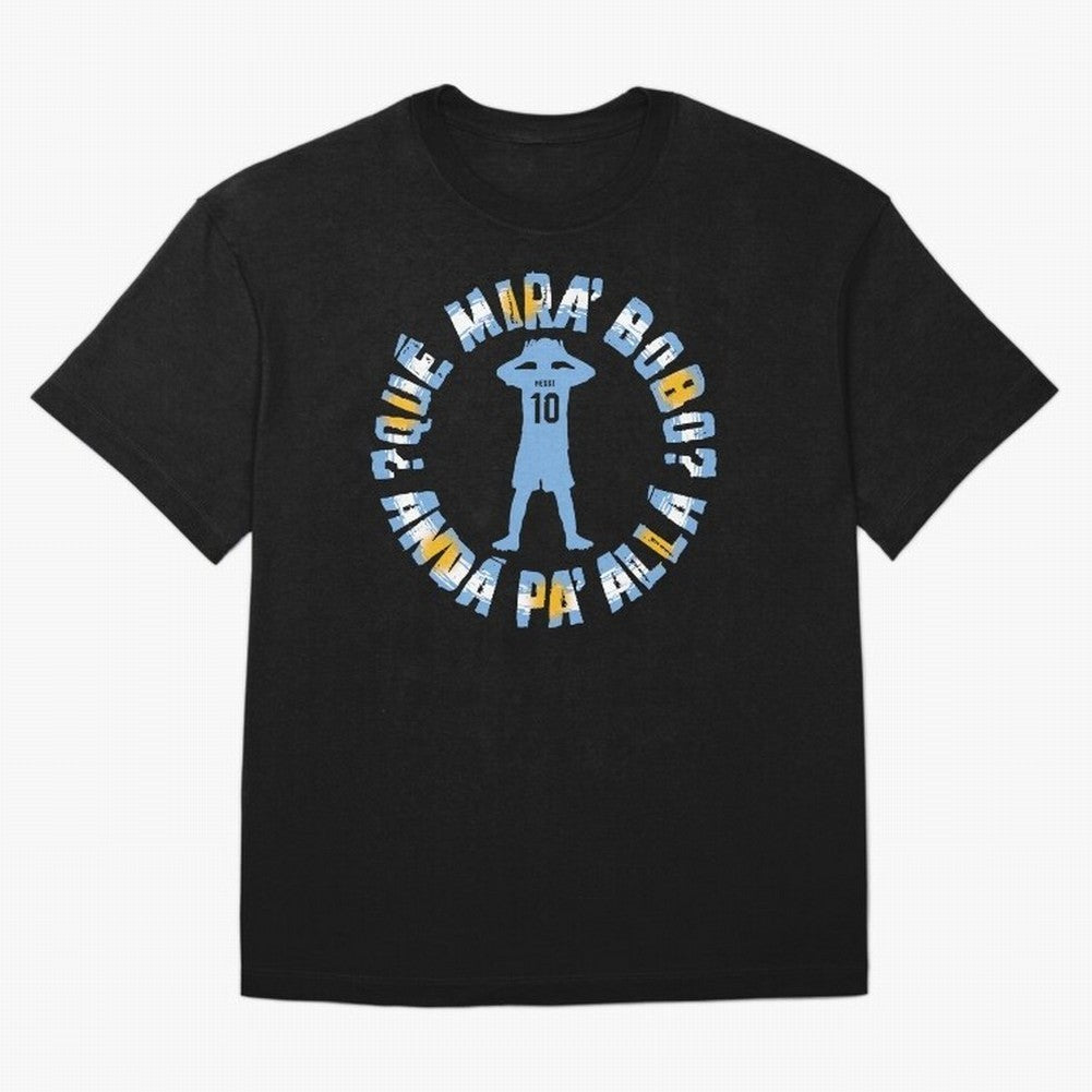 Que Mira, Bobo? - Messi Oversized T-Shirt Make Every Kick Count in Global Football Passion for FIFA World Cup 2026 USA Canada Mexico, Capturing Cristiano Ronaldo, Haaland and CR7, Spain, Stadium Memories, Football Loyalty, International Chants and
