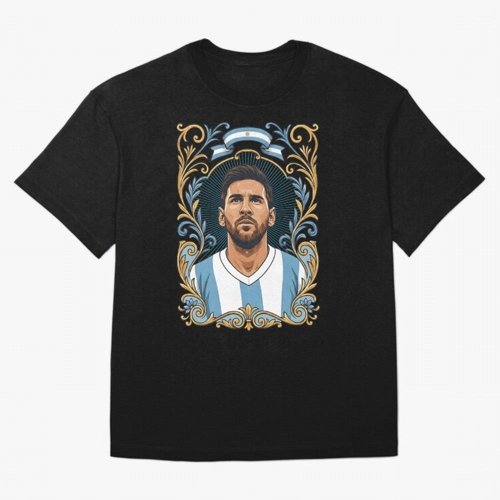 Lionel Messi Argentina Football Legend - Ornate Portrait Classic T-Shirt Celebrate Soccer Greatness during Match Day Hype around FIFA World Cup 2026, Messi, Brazil, Vintage Soccer Flavor, Modern Football Stars, National Flags and Final Night