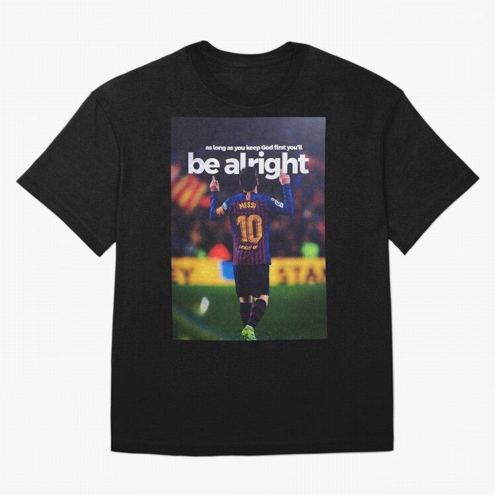 Lionel Messi - As long as you keep God first you'll be alright Oversized T-Shirt Follow Every Goal of FIFA World Cup 2026 Spirit, Capturing Spain, Messi, CR7 and Mbappe, Football Passion, Legendary Performances, Festival Vibes and Supporter