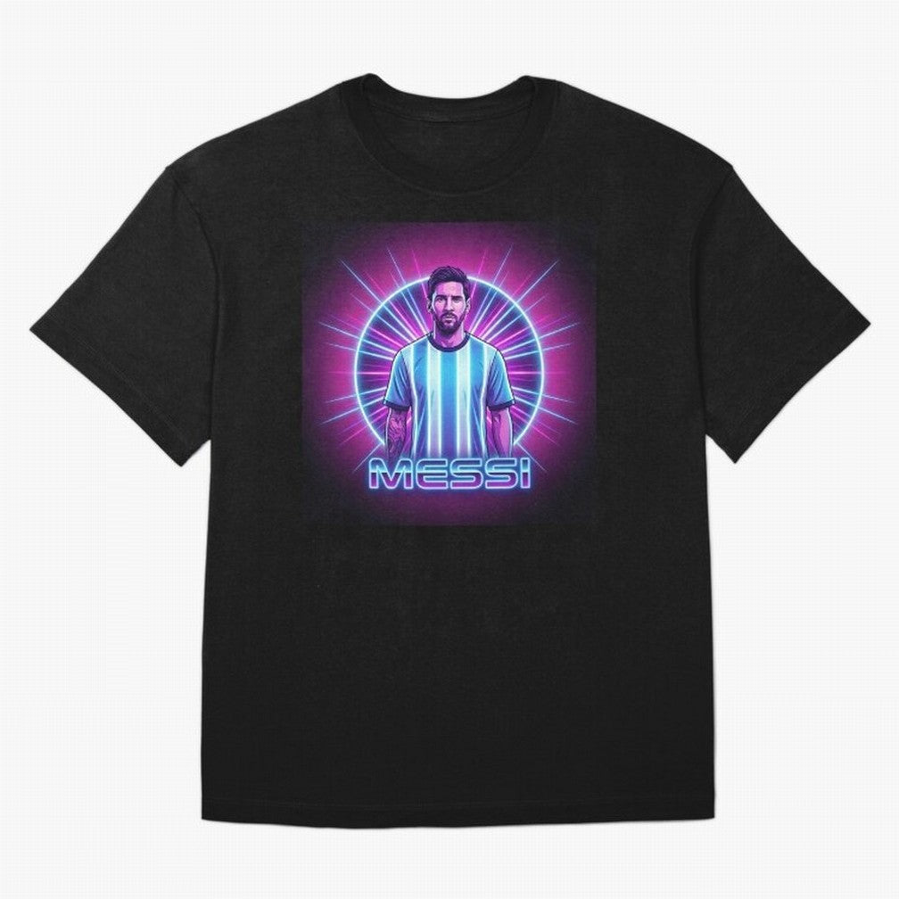 ?Argentina Football Legend Messi Cyberpunk Retro Futurist Design (Version 4) Classic T-Shirt Represent Football Lovers during Match Day Hype around FIFA World Cup 2026, CR7 and Messi, France, Global Supporter Spirit, Legendary Goals, National