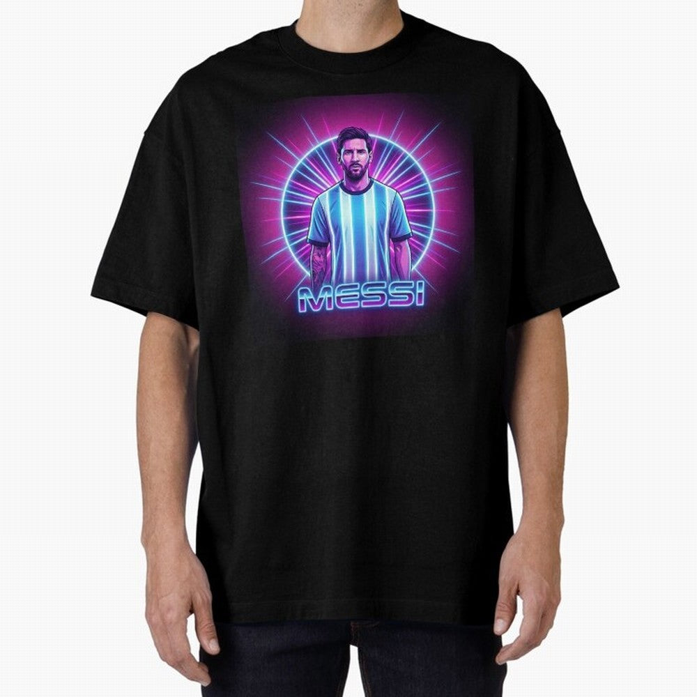 ?Argentina Football Legend Messi Cyberpunk Retro Futurist Design (Version 4) Classic T-Shirt Represent Football Lovers during Match Day Hype around FIFA World Cup 2026, CR7 and Messi, France, Global Supporter Spirit, Legendary Goals, National