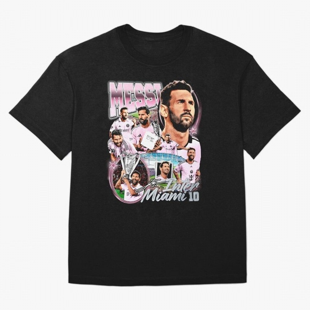 Lionel Messi Inter Miami Retro Vintage bootleg rap tee Classic T-Shirt Carry the Colors and Pride of Global Football Passion for FIFA World Cup 2026, Celebrating Messi, Brazil, Portugal and Argentina, Vintage Soccer Flavor, Modern Football Stars,