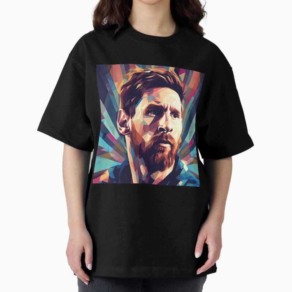 Lionel Messi Portrait Abstract Digital Art Football Player Classic T-Shirt Bring Retro Soccer Energy to Global Football Passion for FIFA World Cup 2026 Group Stage, Inspired by Mbappe, Spain and Netherlands, Soccer Culture, Superstar Moments,