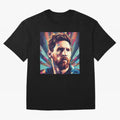 Lionel Messi Portrait Abstract Digital Art Football Player Classic T-Shirt Bring Retro Soccer Energy to Global Football Passion for FIFA World Cup 2026 Group Stage, Inspired by Mbappe, Spain and Netherlands, Soccer Culture, Superstar Moments,