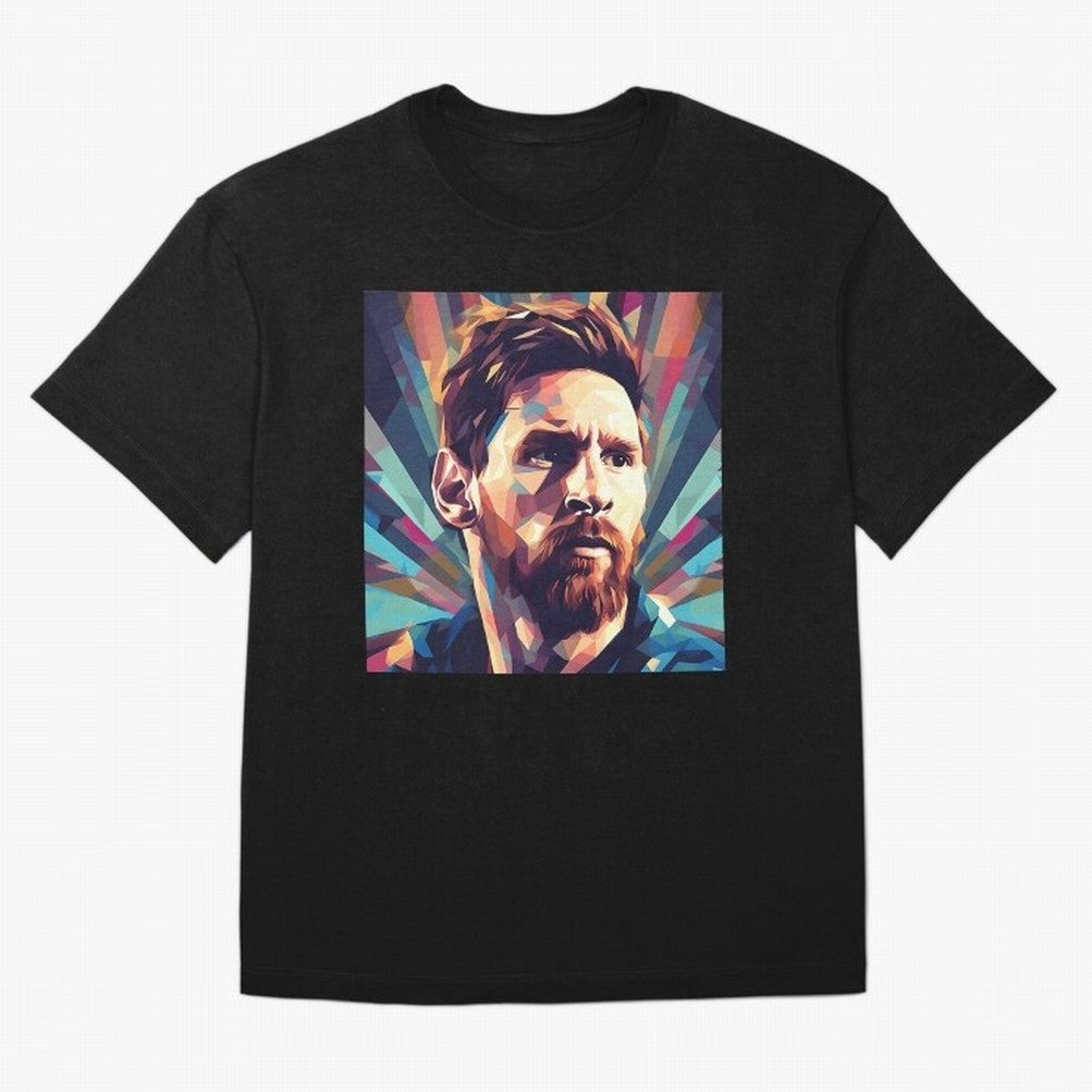 Lionel Messi Portrait Abstract Digital Art Football Player Classic T-Shirt Bring Retro Soccer Energy to Global Football Passion for FIFA World Cup 2026 Group Stage, Inspired by Mbappe, Spain and Netherlands, Soccer Culture, Superstar Moments,