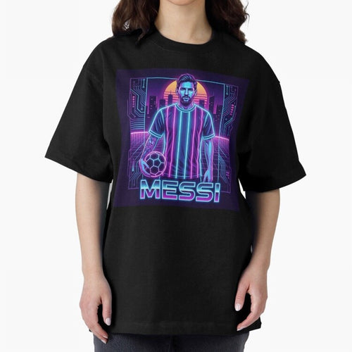 ?Argentina Football Legend Messi Cyberpunk Retro Futurist Design (Version 3) Classic T-Shirt Celebrate Classic Football Spirit in Match Day Hype around FIFA World Cup 2026, Haaland, Argentina, France and Brazil, Vintage Soccer Flavor, Modern