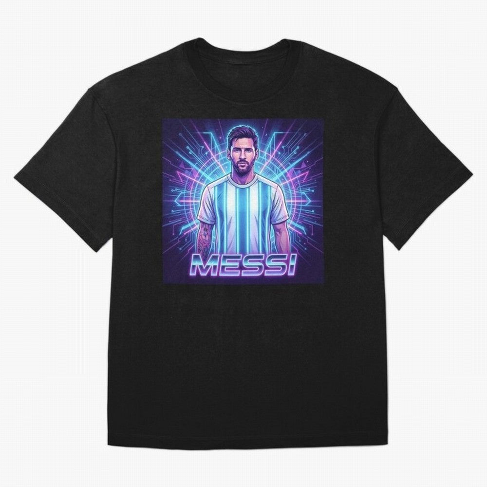 ?Argentina Football Legend Messi Cyberpunk Retro Futurist Design Classic T-Shirt Bring Bold Fan Energy to FIFA World Cup 2026 Group Stage for Fans of Haaland and Spain and Netherlands, Bringing Football Passion, Legendary Performances, Festival