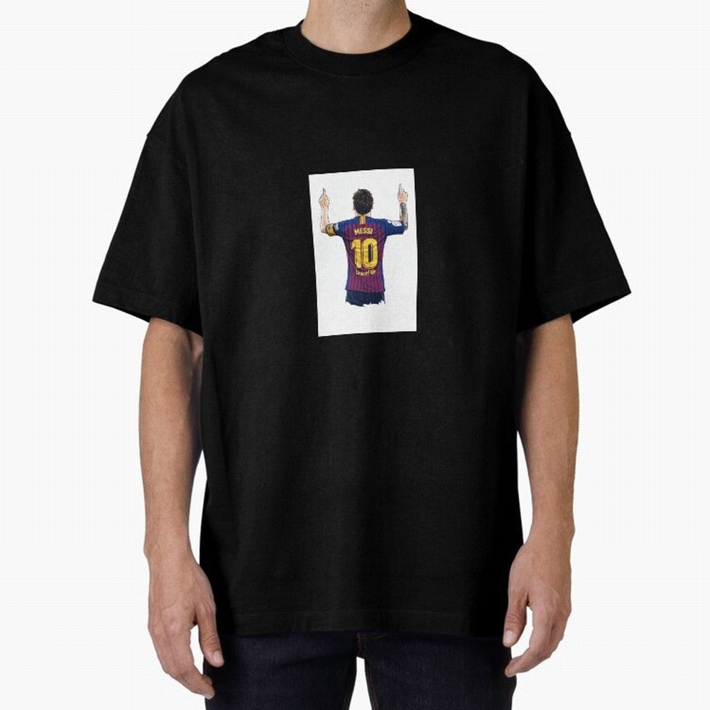 Lionel Messi Celebration Outline Barcelona FC Oversized T-Shirt Celebrate Global Passion for FIFA World Cup 2026 USA Canada Mexico Spirit, Filled with Netherlands, Cristiano Ronaldo, Global Supporter Spirit, Legendary Goals, National Colors and