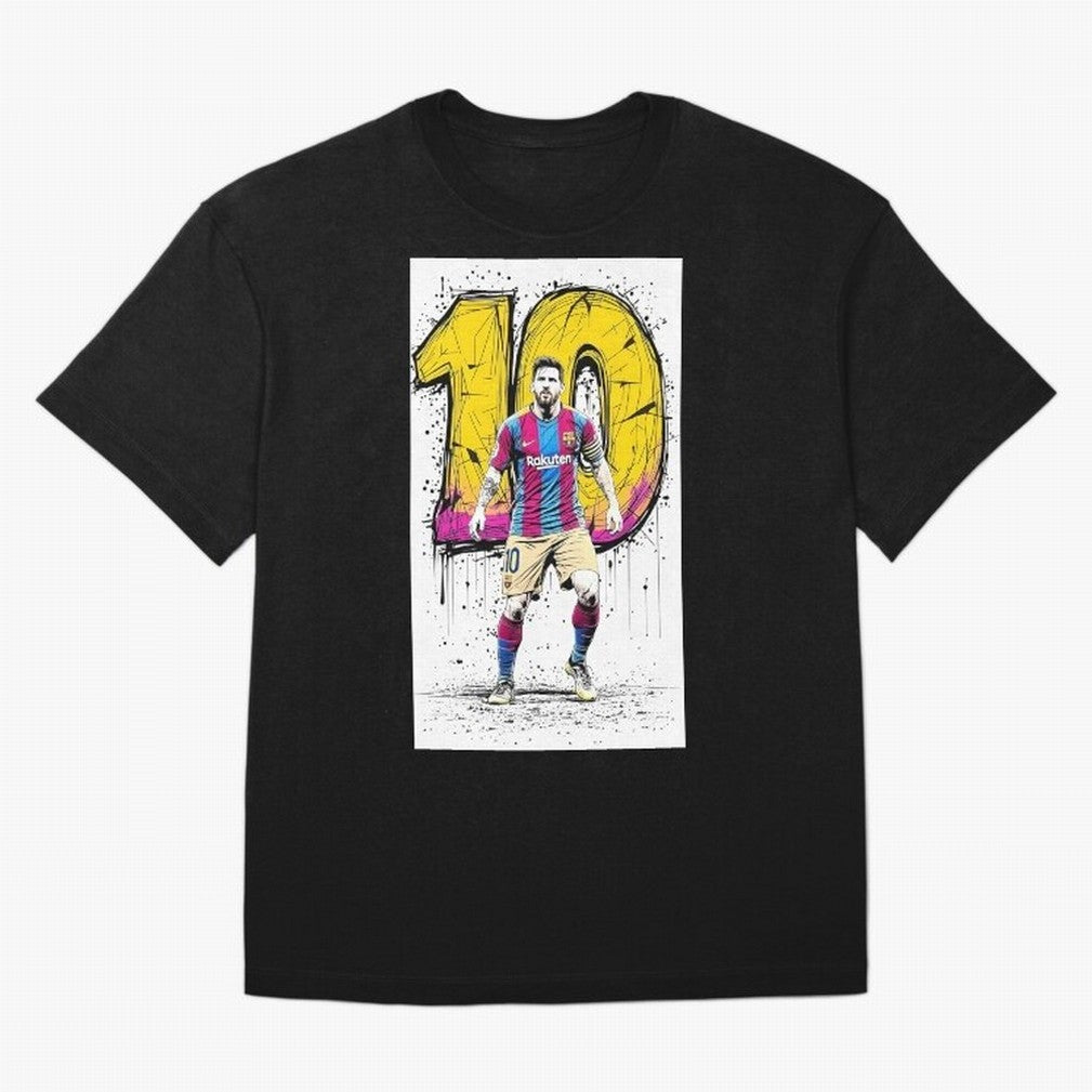 Lionel Messi Barcelona 10 Fan Art Oversized T-Shirt Bring Retro Soccer Energy to Match Day Hype around FIFA World Cup 2026 USA Canada Mexico, Haaland and Mbappe, England, Global Supporter Spirit, Legendary Goals, National Colors and Tournament