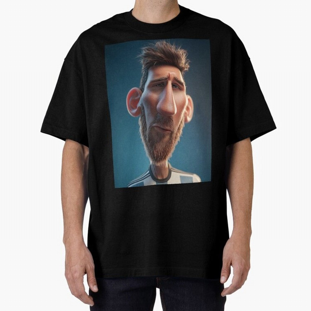 Lionel Messi Funny Soccer Cartoon Football Star Oversized T-Shirt Show Passion for the Stars of FIFA World Cup 2026 Built around Messi, Neymar and Mbappe, Argentina Energy, Game Day Rituals, Football Legends, Country Pride and the Road to the