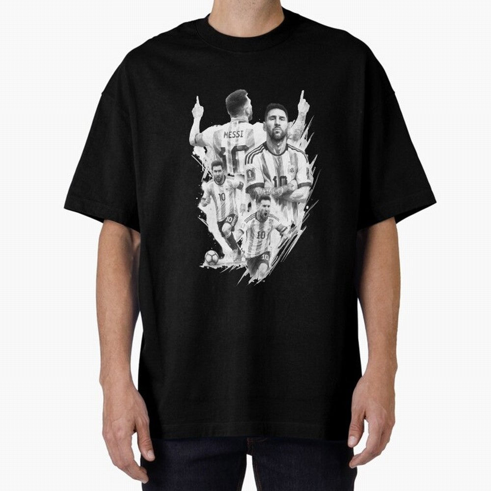 BLACK WHITE Lionel Messi watercolor illustration Classic T-Shirt Live the Energy of FIFA World Cup 2026 USA Canada Mexico for Fans of Messi and Cristiano Ronaldo and France, Bringing Football Passion, Legendary Performances, Festival Vibes and