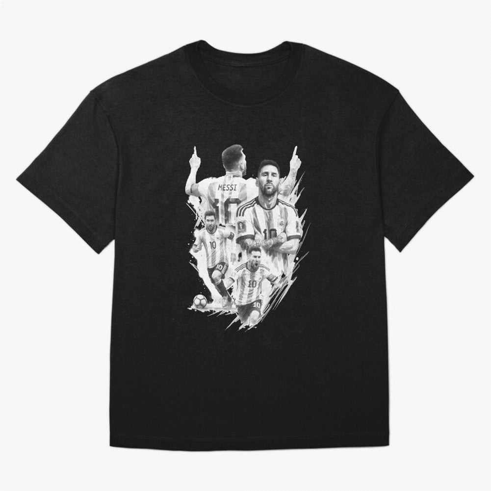 BLACK WHITE Lionel Messi watercolor illustration Classic T-Shirt Live the Energy of FIFA World Cup 2026 USA Canada Mexico for Fans of Messi and Cristiano Ronaldo and France, Bringing Football Passion, Legendary Performances, Festival Vibes and