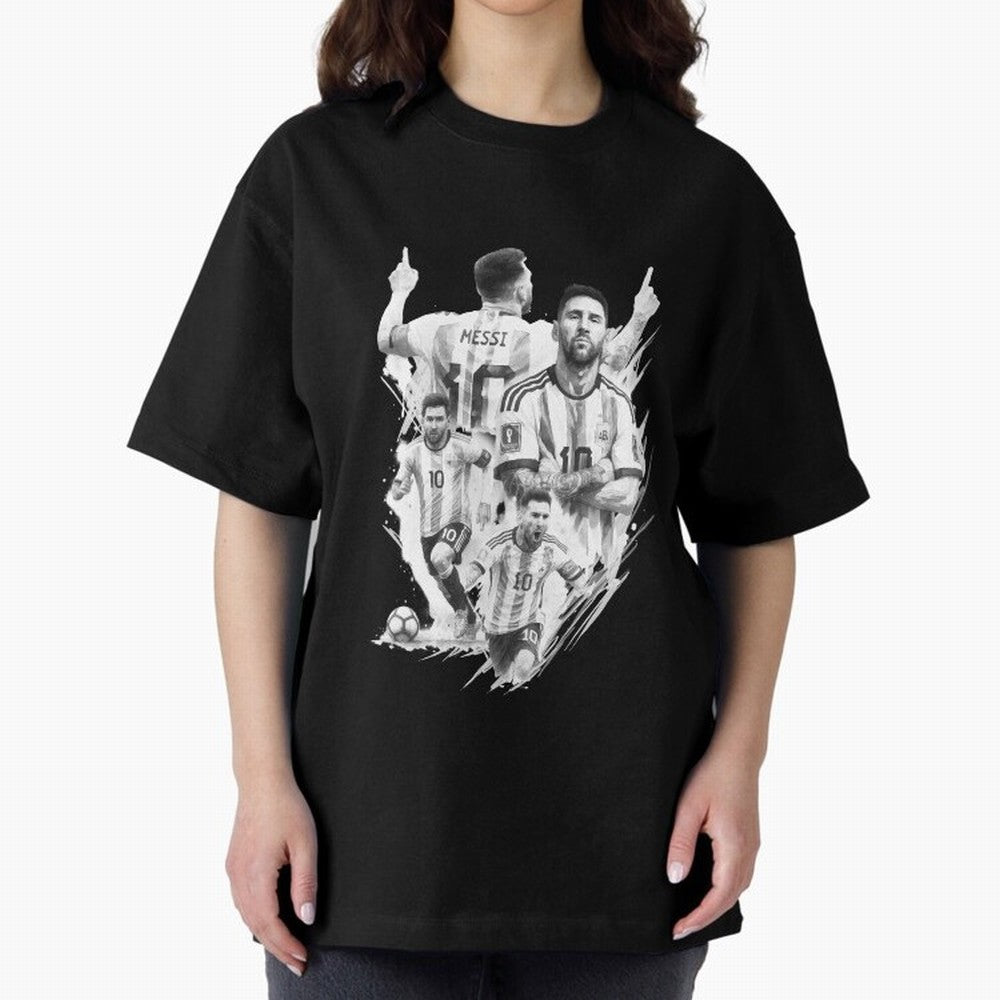 BLACK WHITE Lionel Messi watercolor illustration Classic T-Shirt Live the Energy of FIFA World Cup 2026 USA Canada Mexico for Fans of Messi and Cristiano Ronaldo and France, Bringing Football Passion, Legendary Performances, Festival Vibes and