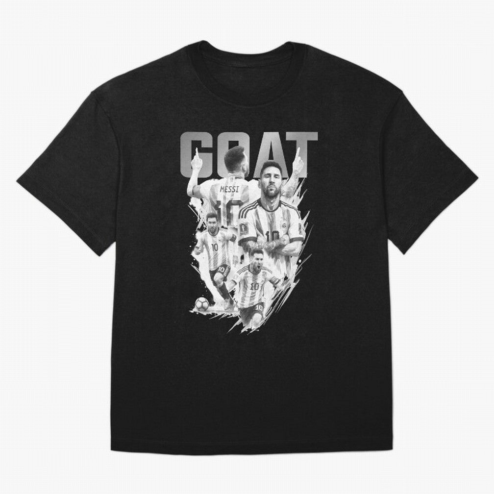BLACK WHITE GOAT Lionel Messi watercolor illustration Classic T-Shirt Keep the Legacy of Match Day Hype around FIFA World Cup 2026, Haaland and Mbappe, Spain, Football History, Final Match Energy, Crowd Noise and Once in a Lifetime Moments; Great