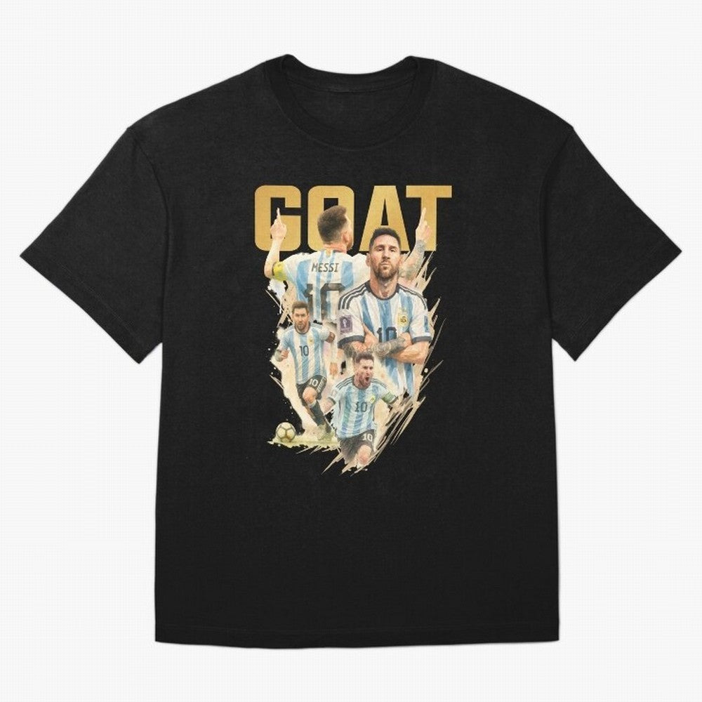 GOAT Lionel Messi watercolor illustration Oversized T-Shirt Bring Home FIFA World Cup 2026 for Fans of Mbappe and Neymar and Brazil, Portugal and Argentina, Bringing Soccer Culture, Superstar Moments, National Team Dreams and Competitive Fire;
