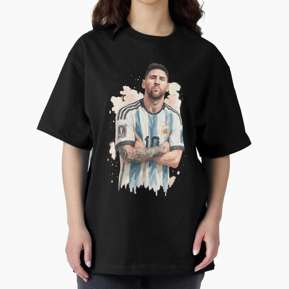 Lionel Messi watercolor illustration Classic T-Shirt Relive the Noise and Pride of the FIFA World Cup 2026 USA Canada Mexico Journey through Cristiano Ronaldo Highlights, England and Germany Pride, Tournament Hype, Historic Matchups, Family Viewing