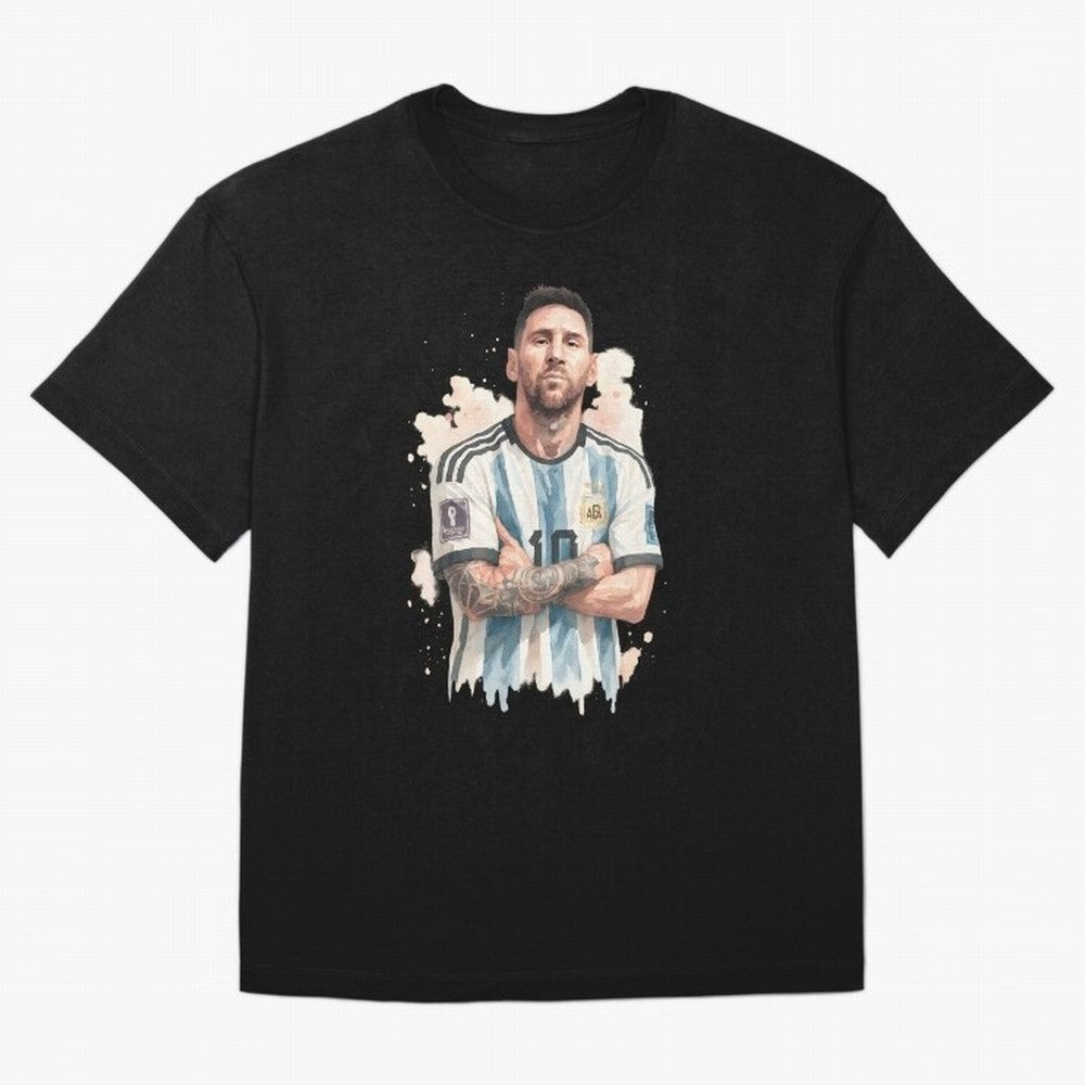 Lionel Messi watercolor illustration Classic T-Shirt Relive the Noise and Pride of the FIFA World Cup 2026 USA Canada Mexico Journey through Cristiano Ronaldo Highlights, England and Germany Pride, Tournament Hype, Historic Matchups, Family Viewing