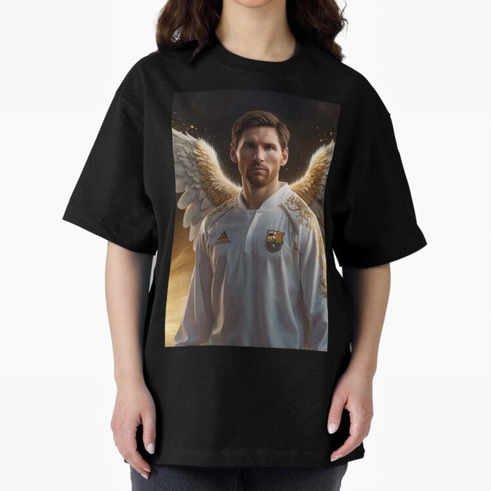 Lionel Messi An Ange Oversized T-Shirt Make Your Look Match FIFA World Cup 2026 Group Stage Highlighting Mbappe, Brazil Energy, Retro Football Energy, Iconic Rivalries, Trophy Chase Drama and Stadium Atmosphere; Great for Watch Parties, Sports