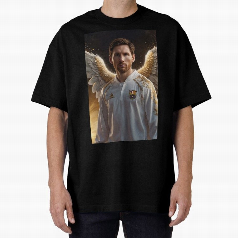 Lionel Messi An Ange Oversized T-Shirt Make Your Look Match FIFA World Cup 2026 Group Stage Highlighting Mbappe, Brazil Energy, Retro Football Energy, Iconic Rivalries, Trophy Chase Drama and Stadium Atmosphere; Great for Watch Parties, Sports