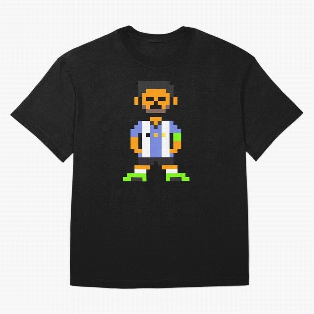 Pixel Pose Messi Oversized T-Shirt Join the Countdown to FIFA World Cup 2026 USA Canada Mexico for Fans of Cristiano Ronaldo and Portugal, Spain and Germany, Bringing Sports Nostalgia, International Competition, Famous Players and Unforgettable