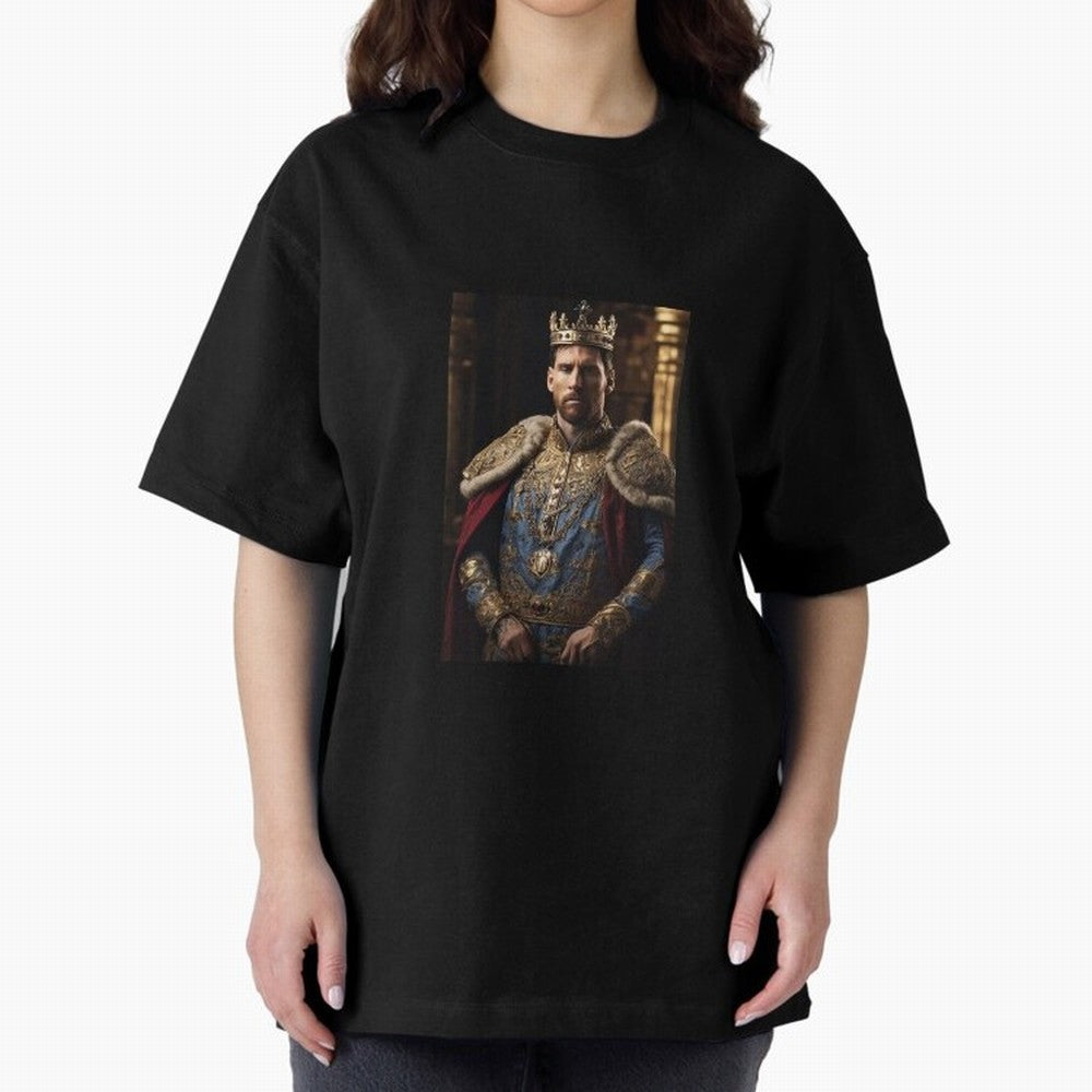 Lionel Messi, the king Oversized T-Shirt Show Up for the Glory of Global Football Passion for FIFA World Cup 2026 USA Canada Mexico, Built around Messi, CR7 and Mbappe, Portugal, Spain and Germany, Football History, Final Match Energy, Crowd Noise